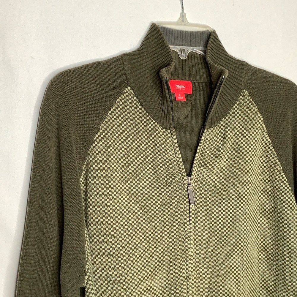 Mossimo Men’s Green Zip Up Cardigan Sweater Size L